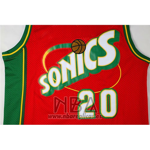 Camiseta Seattle SuperSonics Gary Payton NO 20 Historic Retro Rojo2